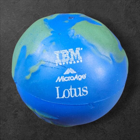 IBM Microage Lotus Squishy Earth Ball Globe With Textured 3D Land Water Stress - Picture 1 of 5